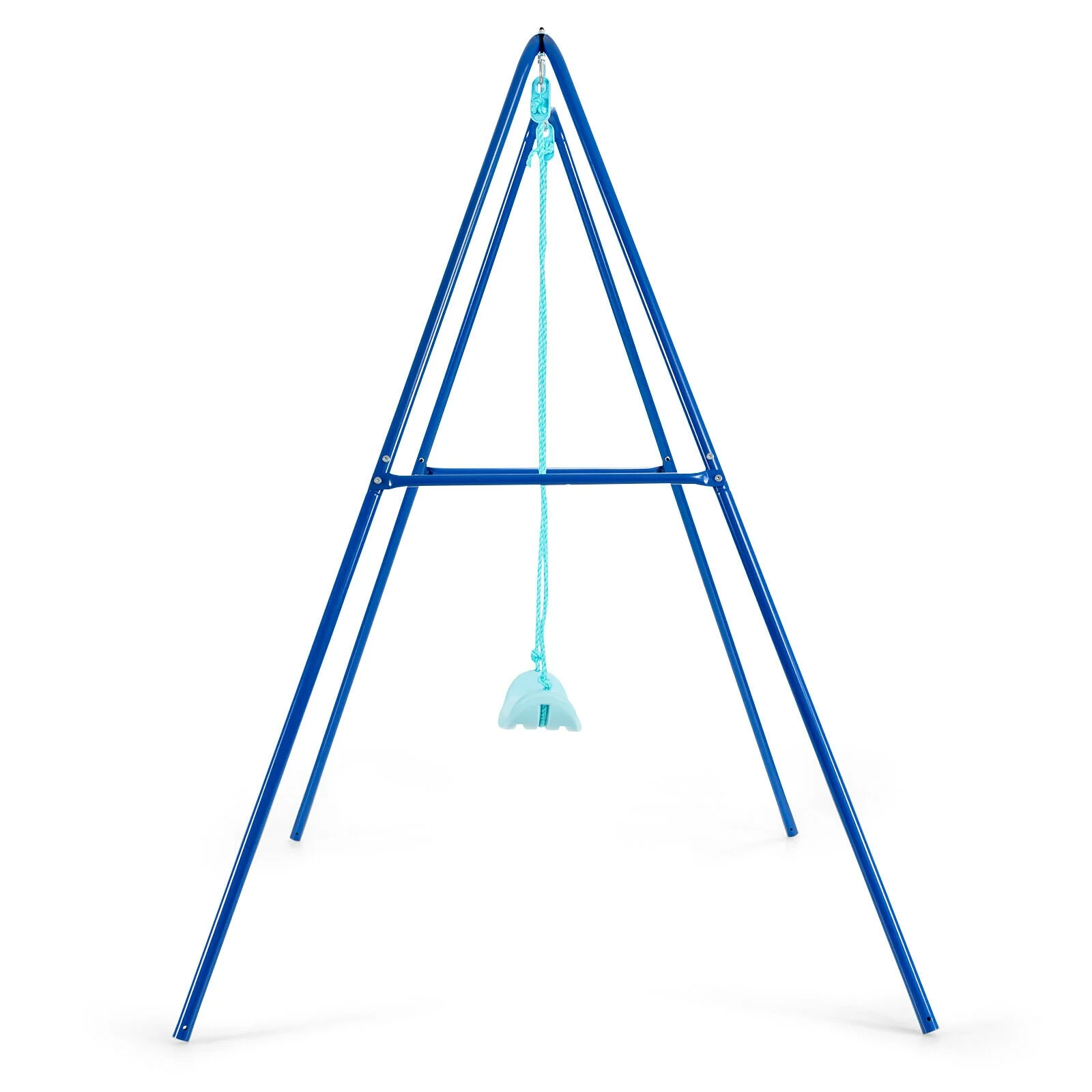 Outdoor Kids Swing Set with Heavy-Duty Metal A-Frame and Ground Stakes - Image 7