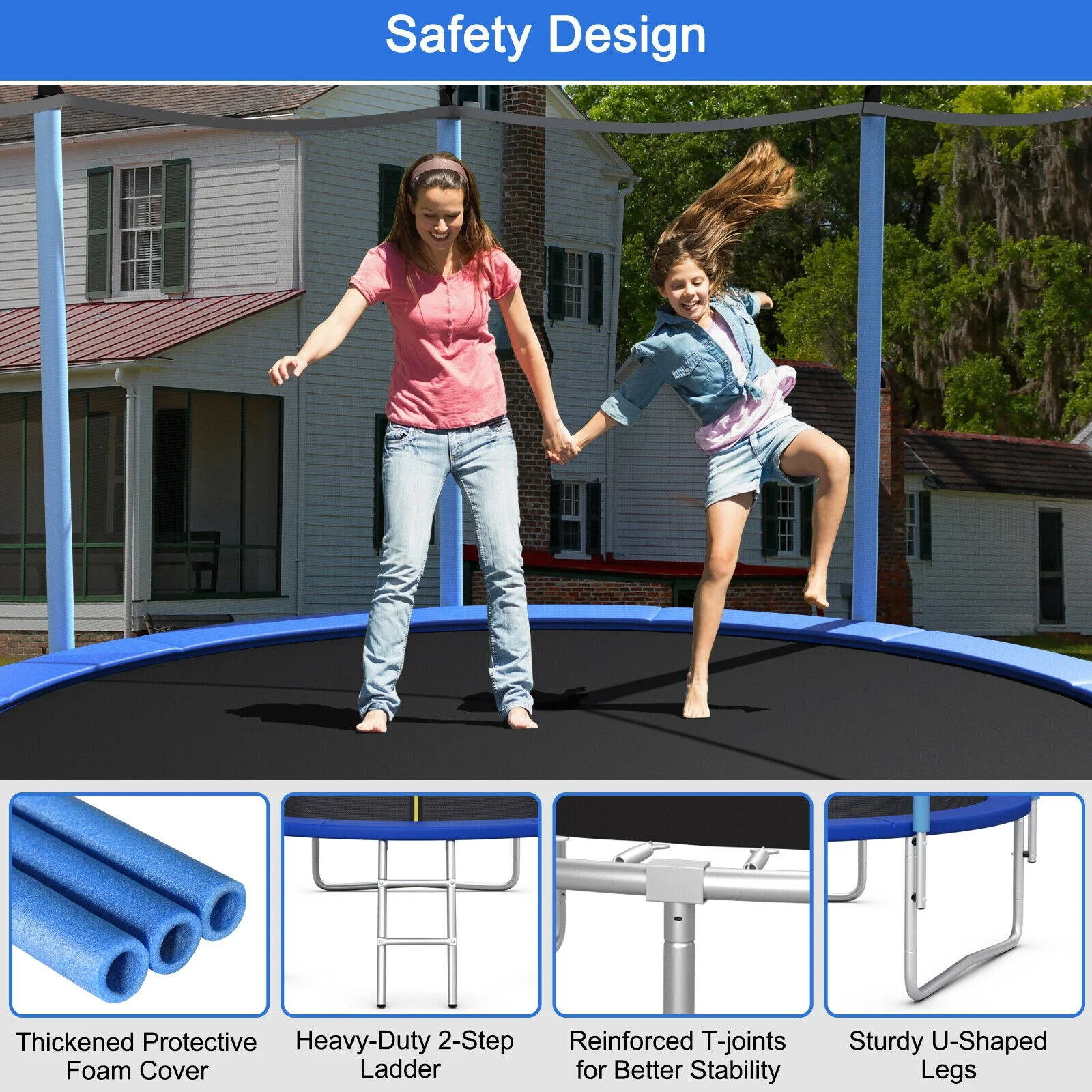 Outdoor Trampoline with Safety Closure Net - Image 35