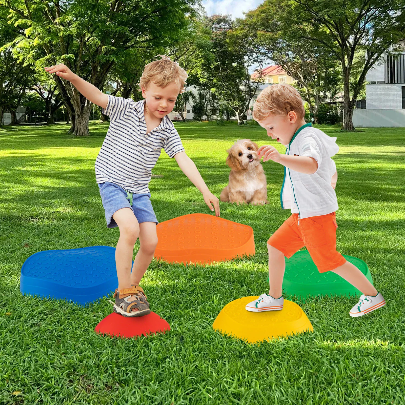 Stepping Stones for Kids 5 PCS Non-Slip Balance Stones with Storage Bag - Image 13