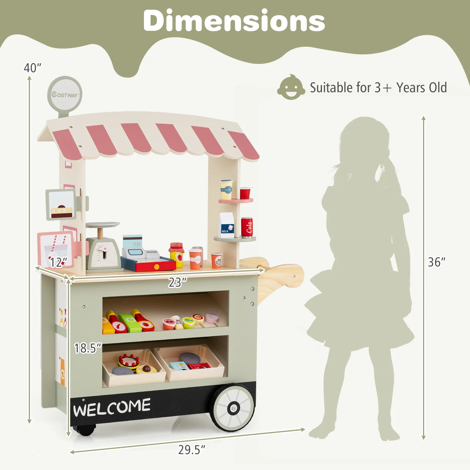 Toy Cart Play Set with POS Machine and Lovely Scale - Image 13